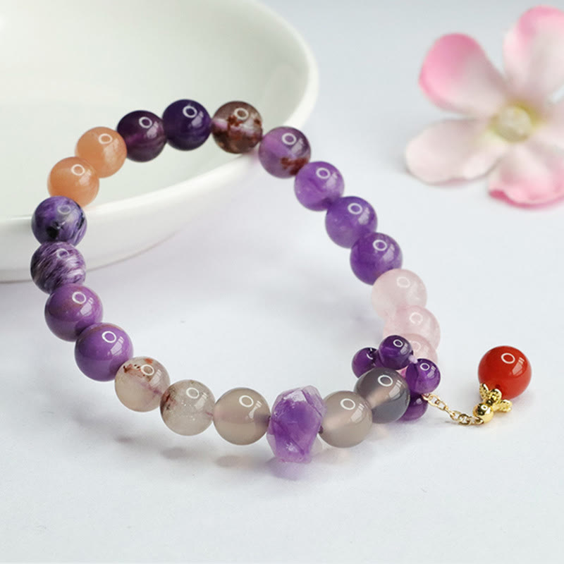 Armband Amethyst Kristall Heilung Frieden elegantes lila Perlenarmband Naturstein