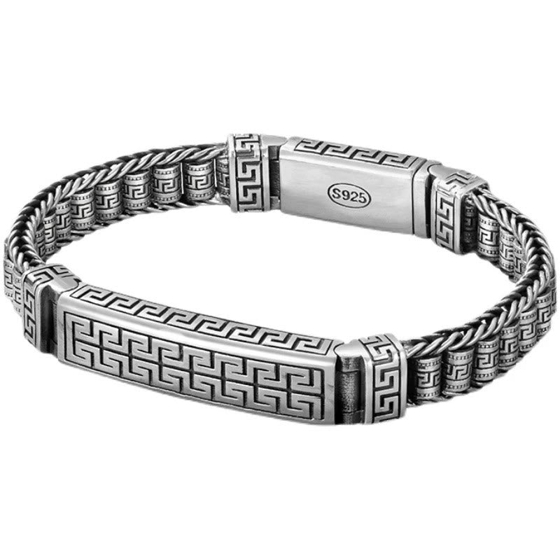 Silbernes Armband mit Griechischem Muster Armband – Balance & Balance elegant.