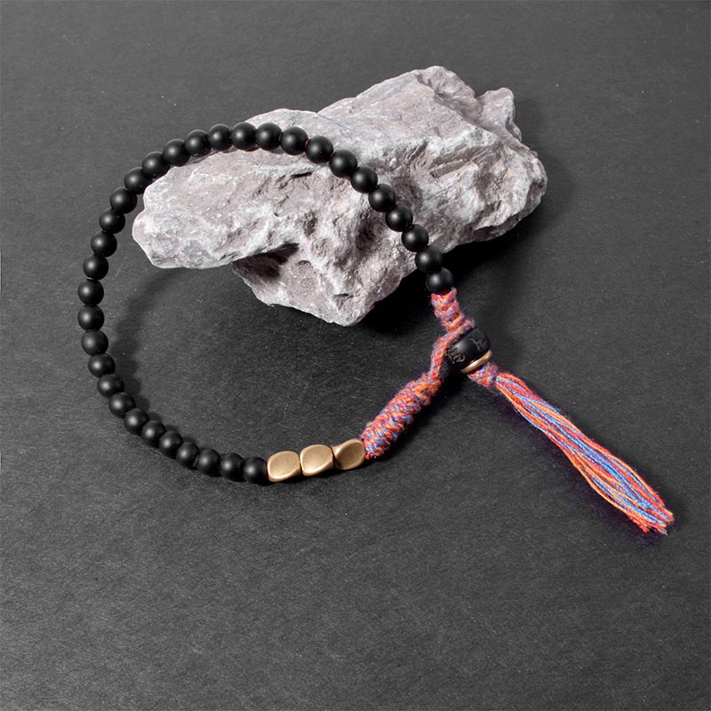 Armband Schwarzer Onyx Tibetisch Handgemacht