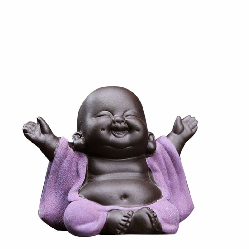 Lachender Buddha Immer lächelnder lila Lachender Buddha