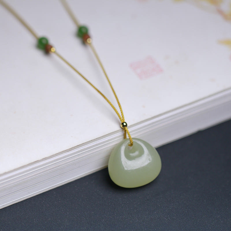 Hetian Kette Grün Jade Anhänger Wohlstand