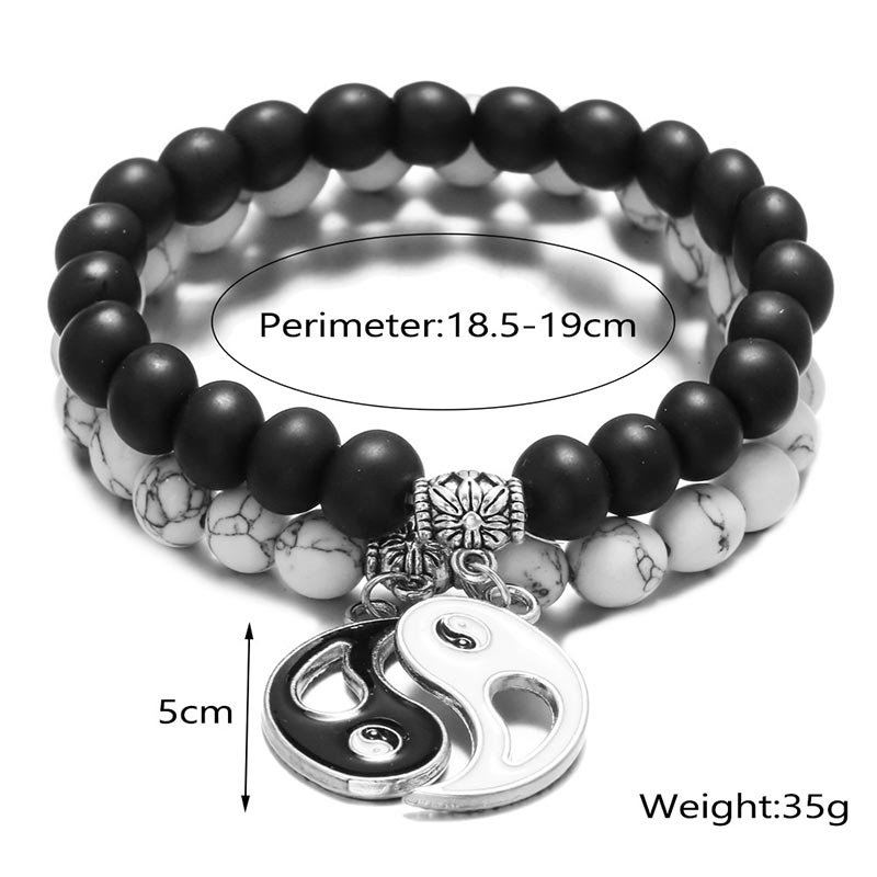 Armband Yin Yang - Onyx Weißer Türkis