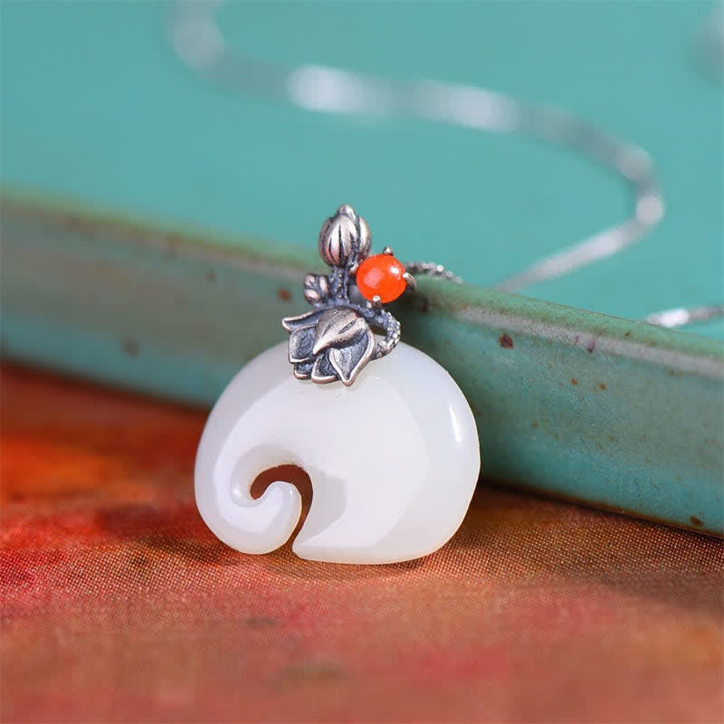 Jade Kette Elefant Lotus Schutz Natur