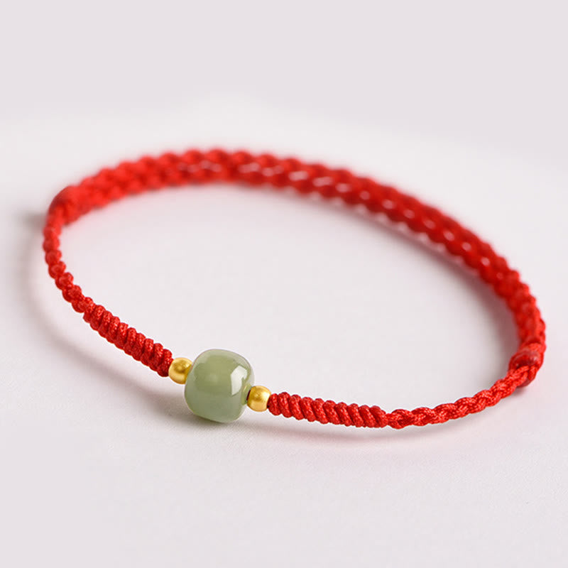Armband Jade Glücksperle Rot - Prosperität