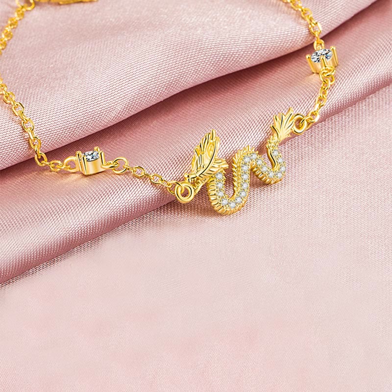 Armband 925 Sterling Silber Drache Rot Kordel Glücksbringer