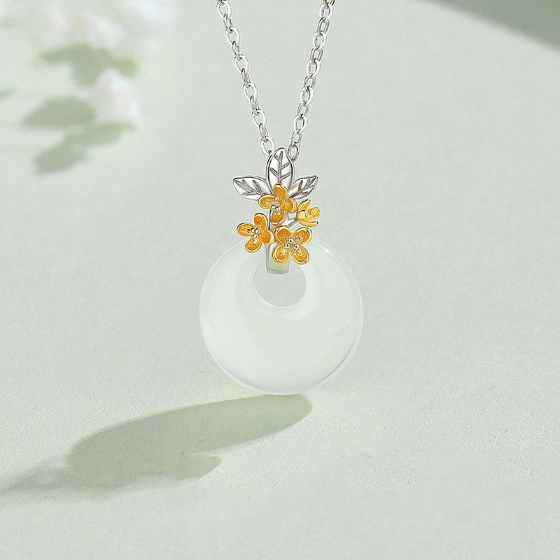 Kette Chalcedon Harmonie Blüten Anhänger Schmuck