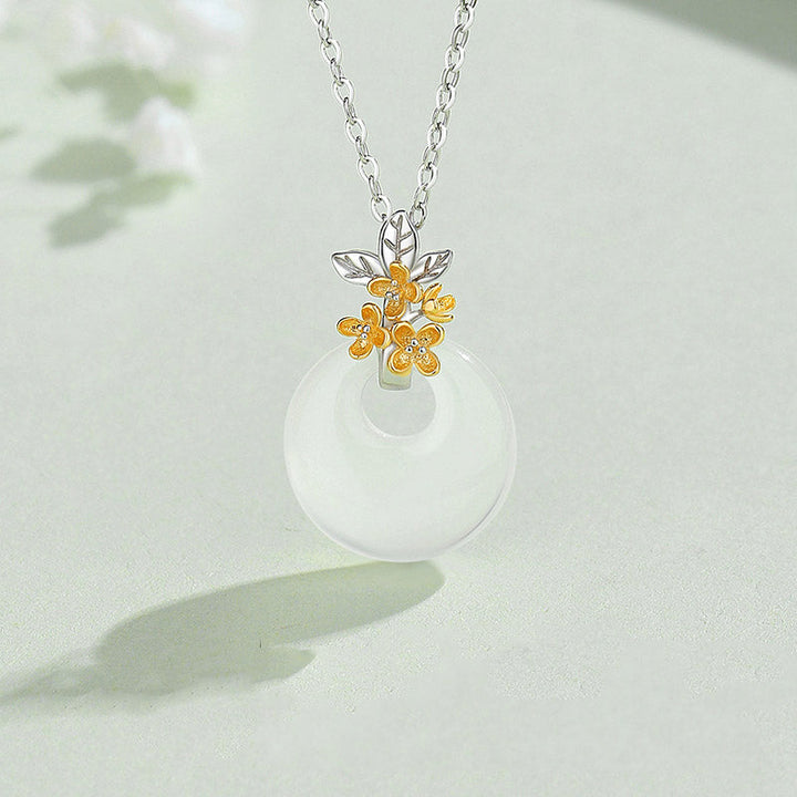 Kette Chalcedon Harmonie Blüten Anhänger Schmuck