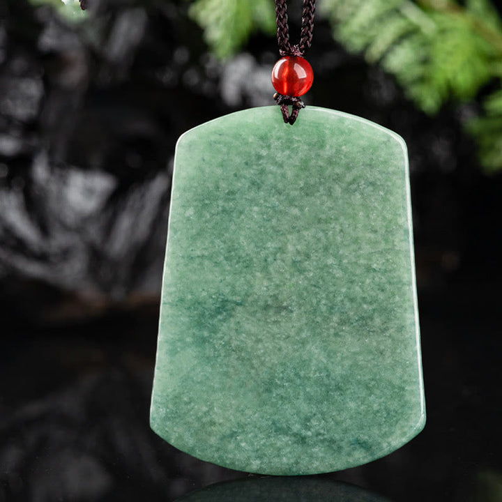 Jade Kette Anhänger grün Naturstein Glück