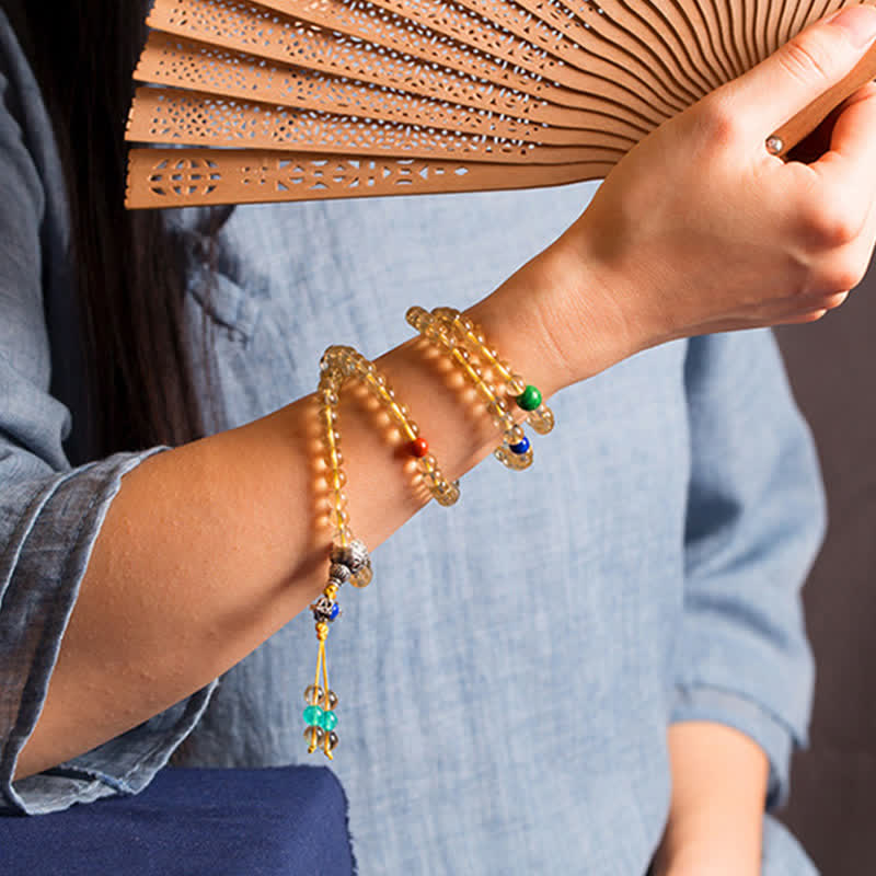 Mala 925 Silber Roter Achat Armband mit bunten Steinen am Handgelenk getragen