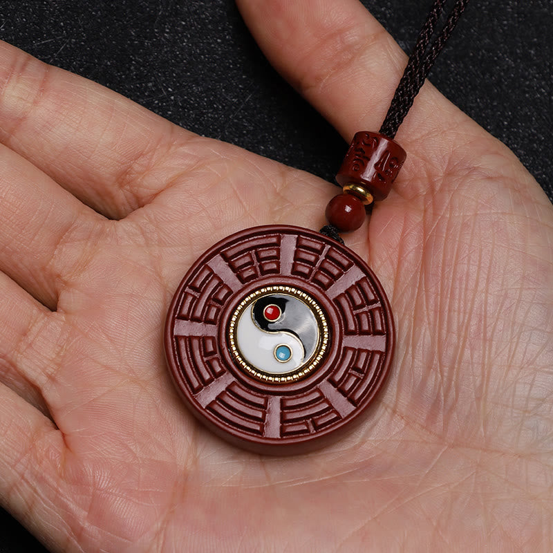 Kette Zinnober Yin Yang Bagua drehbar