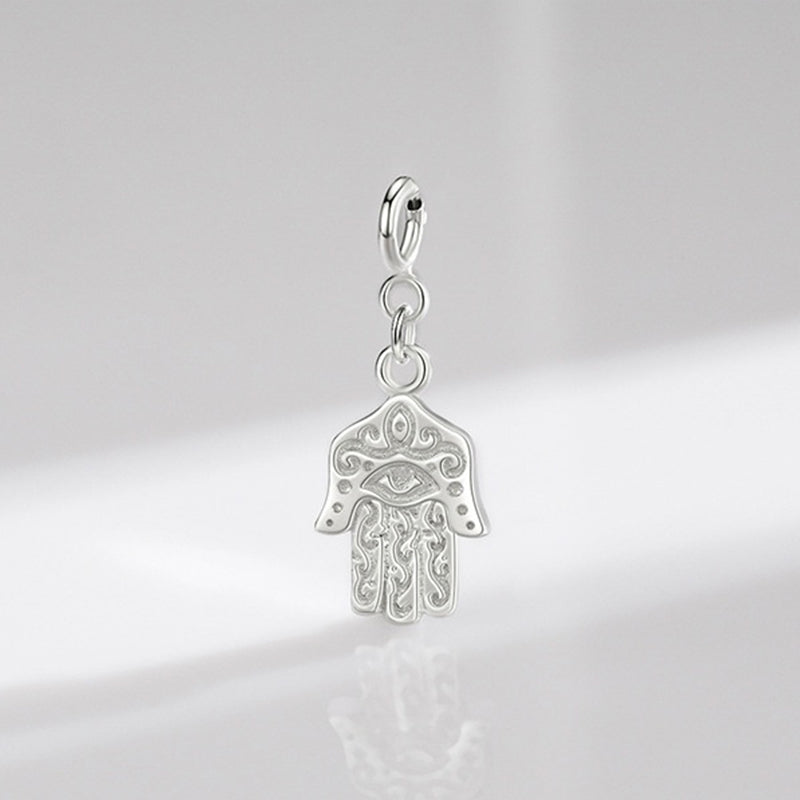 Hamsa Hand Anhänger 925er Silber Auge Glück Sterlingsilber
