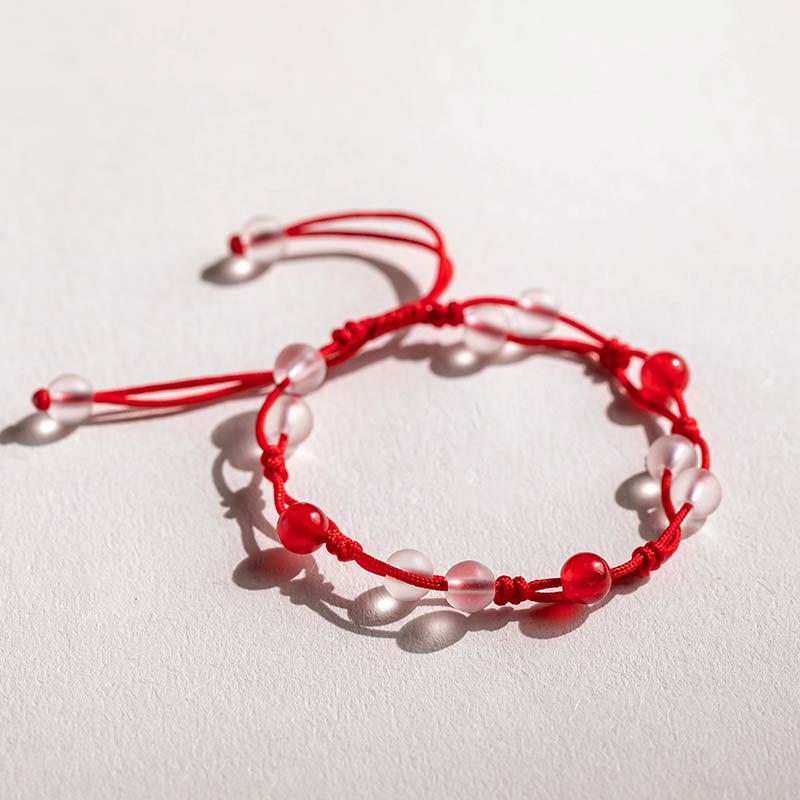 Armband Roter Achat Zinnober – Ruhe mit roten Perlen Schnur elegant