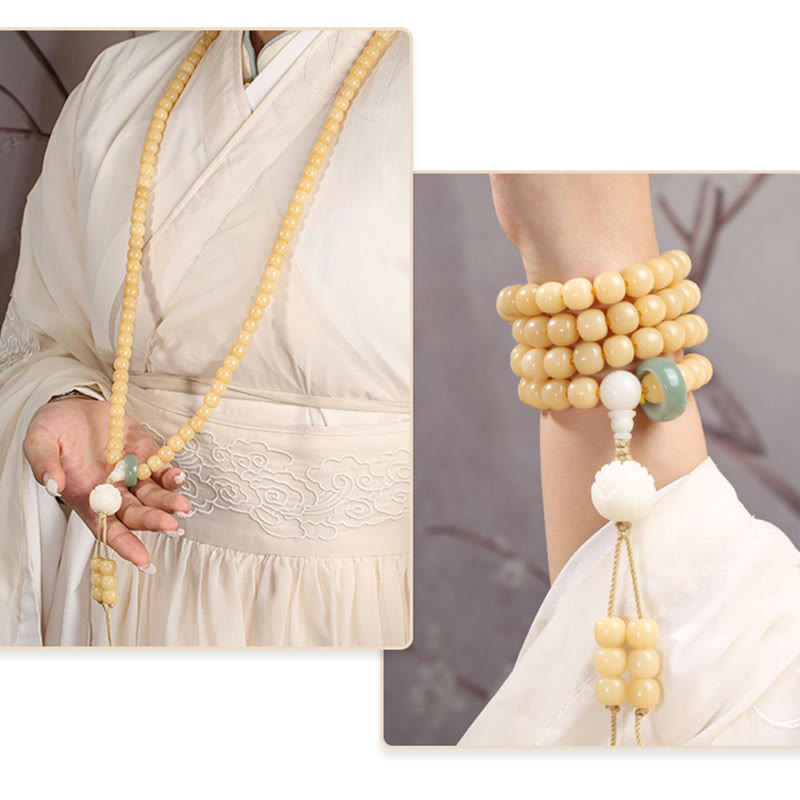 Bodhi Lotus Armband Frieden Harmonie Naturstein elastisch Handgelenk getragen