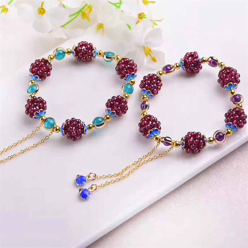Armband Granat Garnet – Ruhe mit roten Perlen Flachaufnahme Schmuck