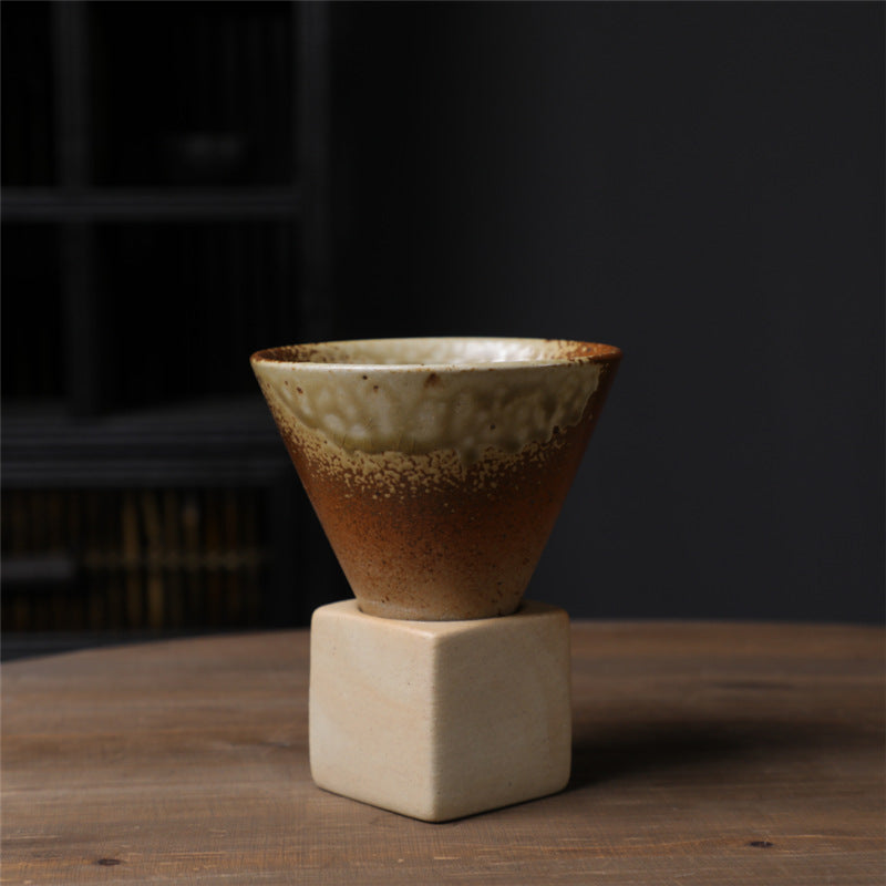 Teetasse Mit Untertasse Vintage Keramik 200ml Khaki Beige
