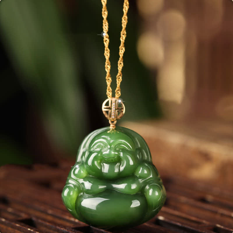 Kette Hetian Jade Lachender Buddha Erfolg