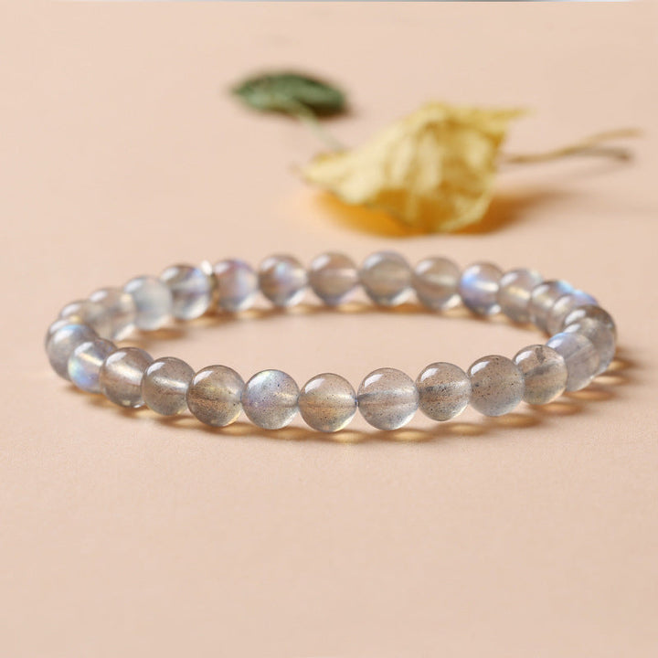 Armband Mondstein Mond elastisch Perlen transparent schimmernd Naturstein