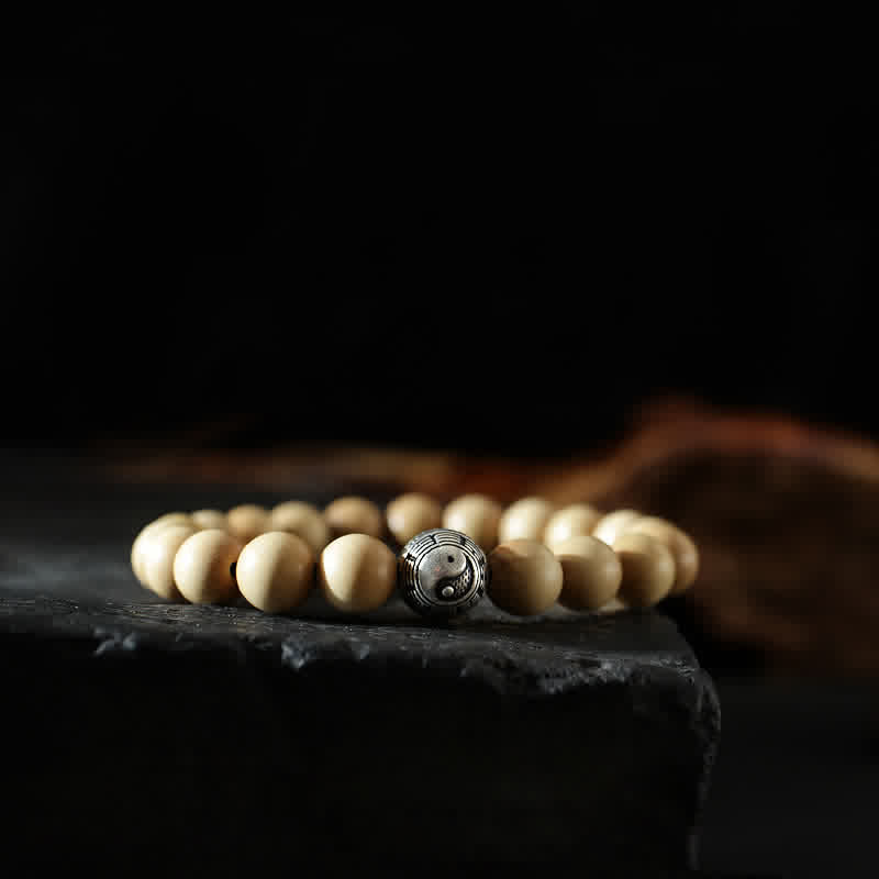 Armband Zinnober Yin Yang Glück Wohlstand Naturstein elastisch Perlen