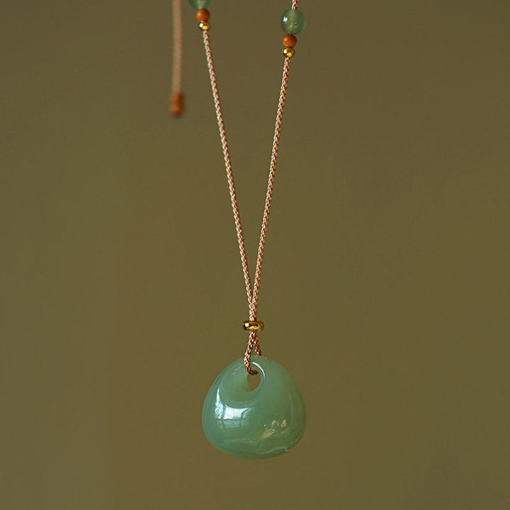 Kette Jade Buddha – Wohlstand & Gelassenheit – Echter Naturstein – Jade Buddha Kette Anhänger grün Naturstein Wohlstand Gelassenheit Halskette