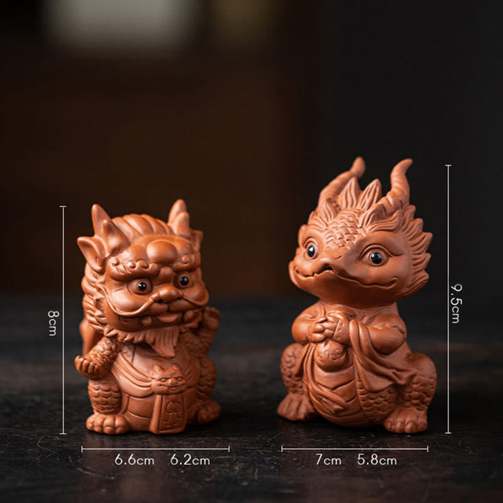 Drachen Figur Dragon King+Dragon Girl(A Pair Of Brown)
