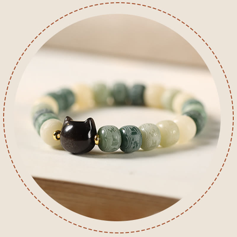 Armband Silber Obsidian Bodhi Om Mani Padme Hum – Harmonie