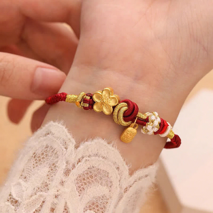 Armband Pfirsichblüte Glücks-Charm – Freude & Glück