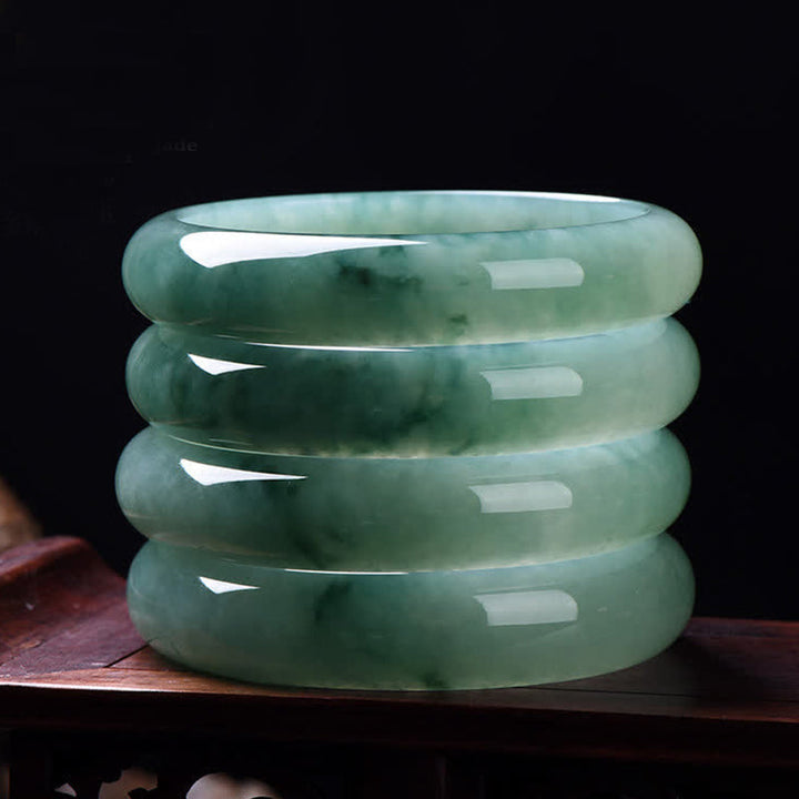 Jade Armband Armreif Grün Glück Heilung Balance Naturstein poliert