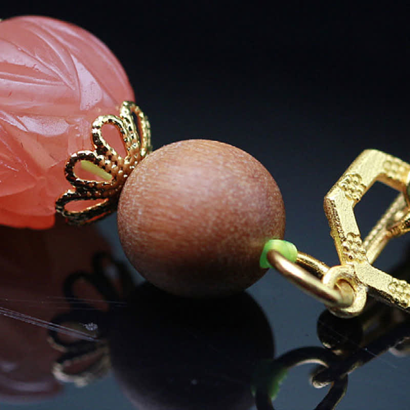 Armband Roter Achat Jade Lotus Glück Fülle Naturstein elegant