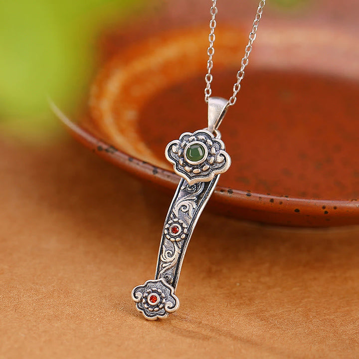 Kette Ruyi Rot Achat Silber