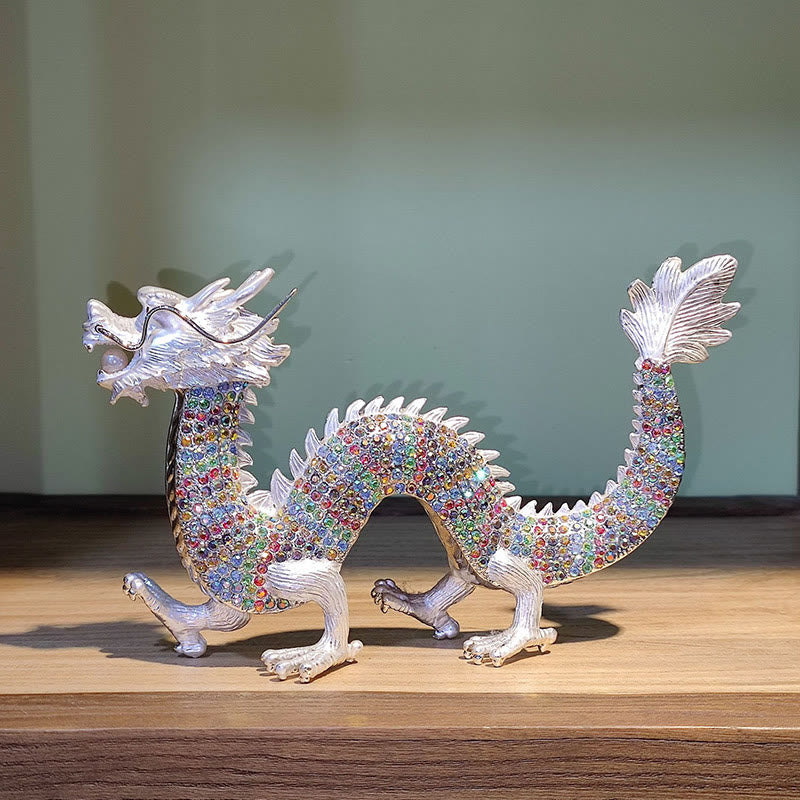 Drache Figur Erfolg Glück Weiß Bunt