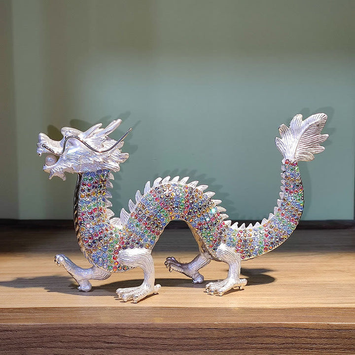 Drache Figur Erfolg Glück Weiß Bunt