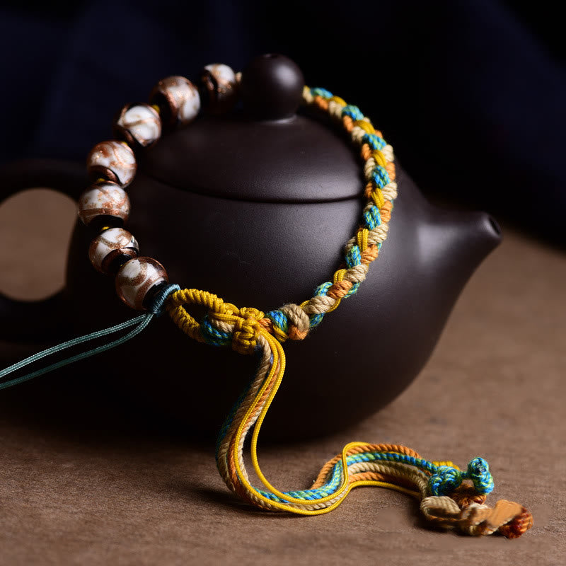 Armband Bunt Liuli Glas Perle – Glück mit gelben Seilen