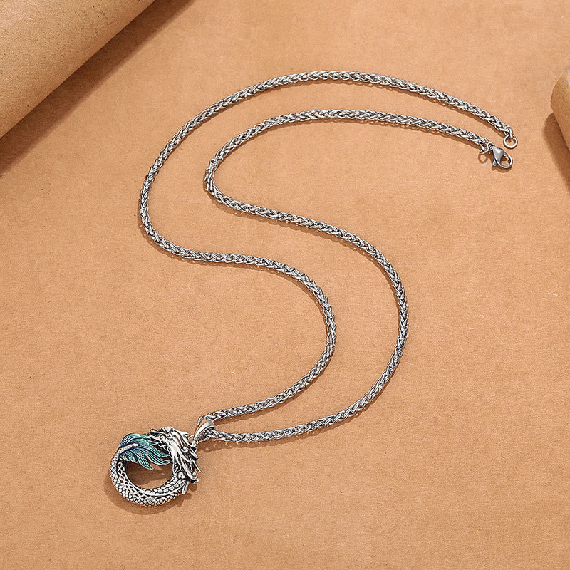 Tibetische Kette Kupfer Drachen Silber Stärke Kette