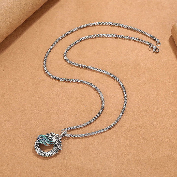 Tibetische Kette Kupfer Drachen Silber Stärke Kette