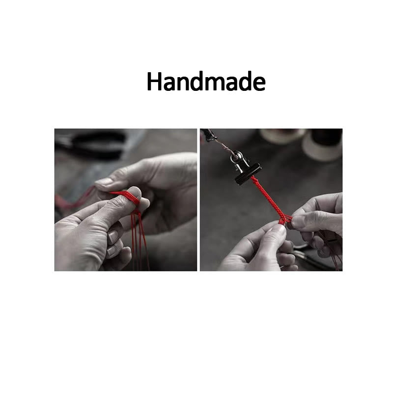 Armband 925 Silber Fu Zeichen Segen Handgemacht Geflochten