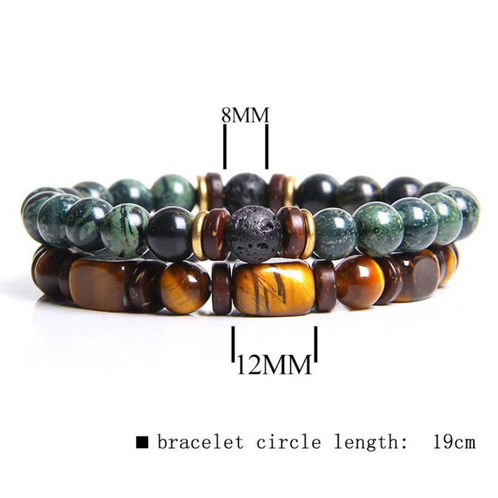 Armband 2er Set Tigerauge Kaiserstein Heilstein
