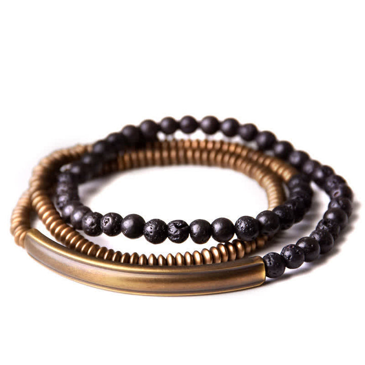 Armband Lava Rock Kupfer Schwarz Minimalistisch