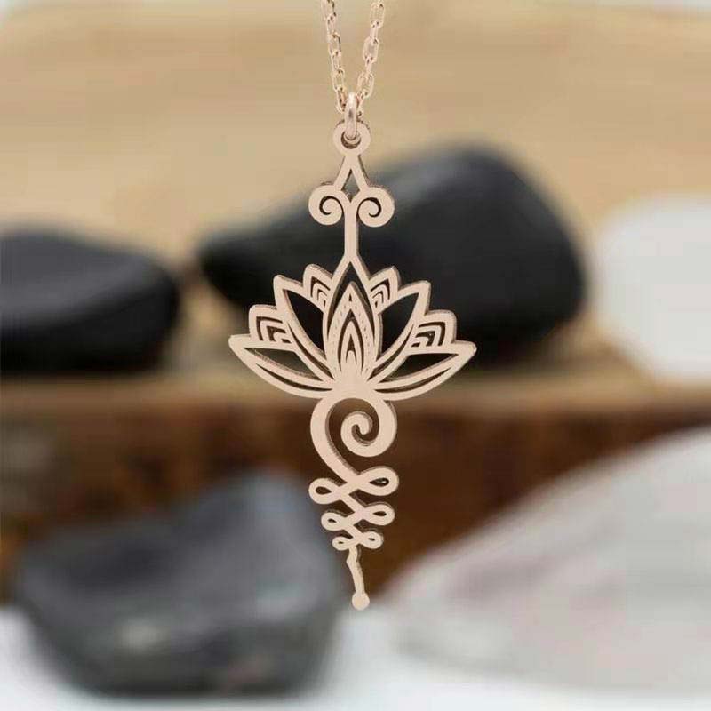 Kette Sterling Silber Lotus Anhänger Wohlstand Glück Spiritualität Schmuck