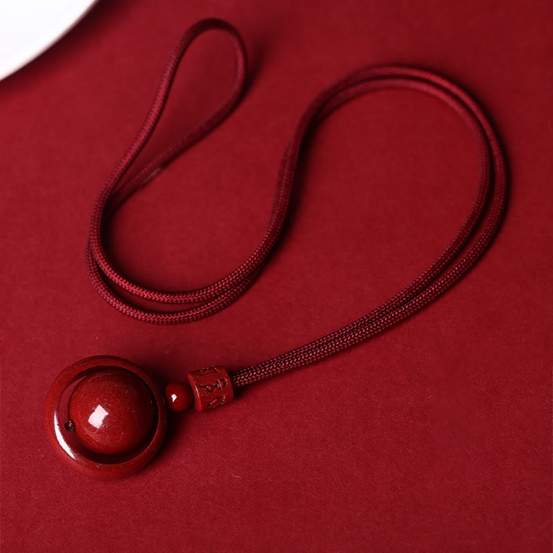 Rote Zinnober PiXiu Kette mit glänzender Kugel eleganter Anhänger