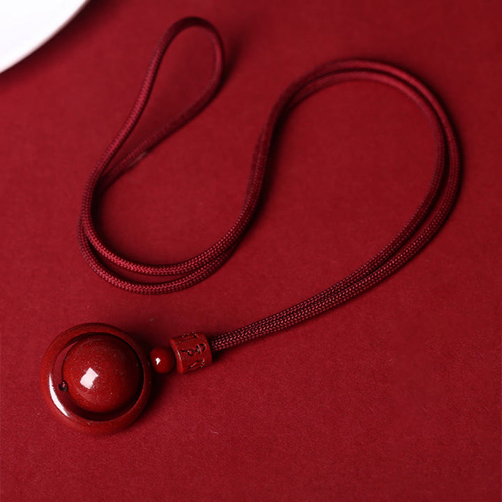 Rote Zinnober PiXiu Kette mit glänzender Kugel eleganter Anhänger