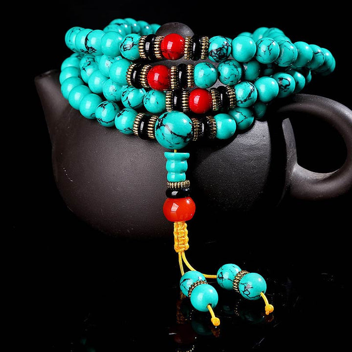 Armband Tibetischer Türkis Mala "Heilung Schutz Meditation"