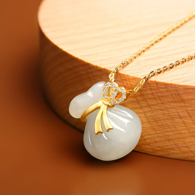 Hetian Jade Anhänger Münze Glück Natur