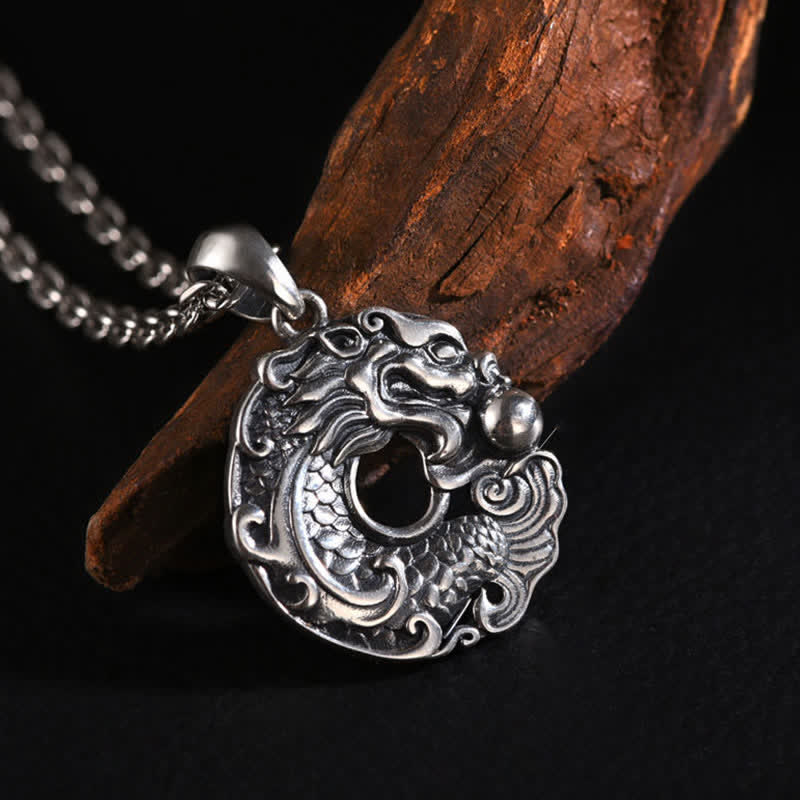 Silber Drachen Kette Vintage Style