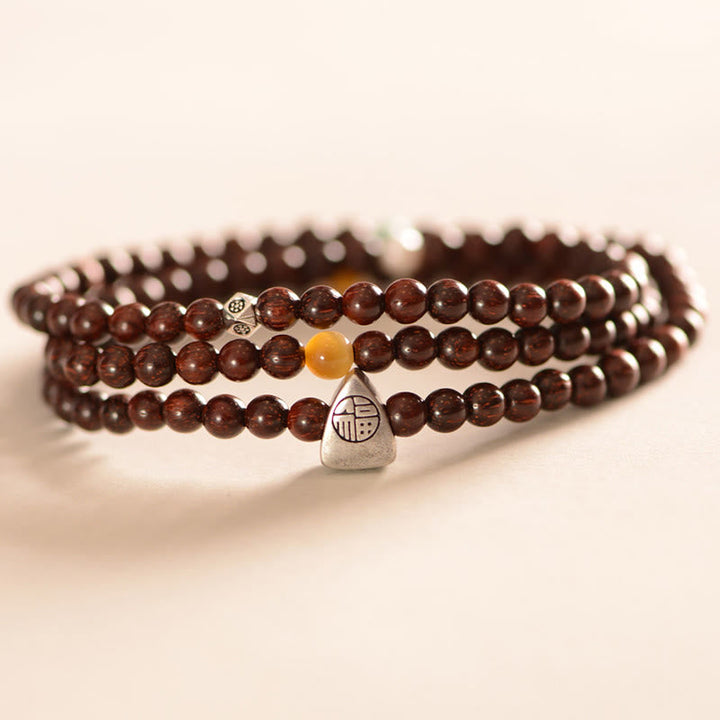 Armband 925 Silber Sandelholz Fu-Zeichen – Schutz