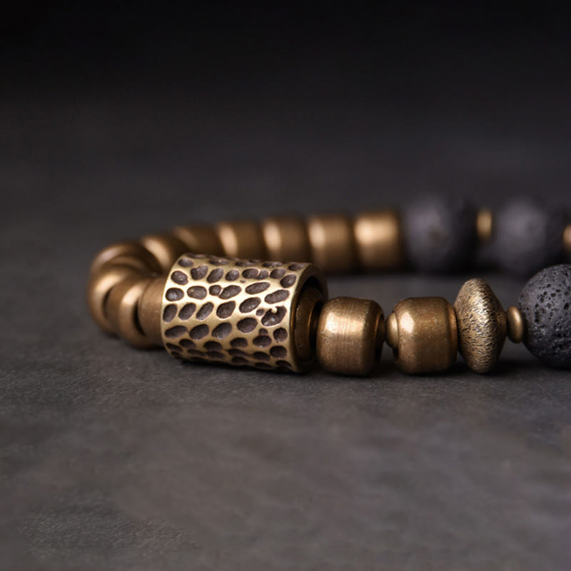 Armband Obsidian Kupfer – Heilung mit bronzenen Perlen Naturstein