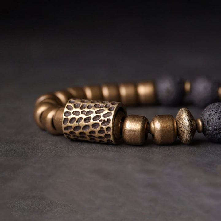 Armband Obsidian Kupfer – Heilung mit bronzenen Perlen Naturstein