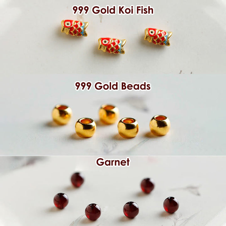 Armband Granat Koi Fisch – Schutz