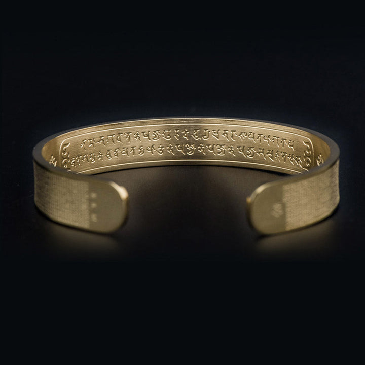 Armband Shurangama Mantra Gravierung Titanstahl golden offen Segen
