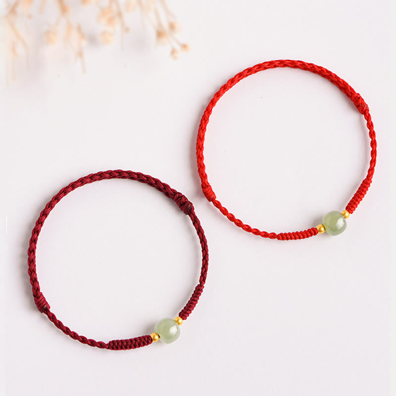 Armband Jade Glücksperle Rot - Prosperität