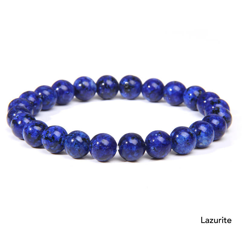 Lazurit Armband Kristall elastisch dunkelblau Naturstein Perlen